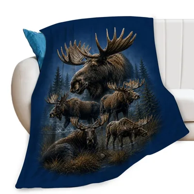 Moose Herd in Pine Blanket: A Majestic Wildlife Scene for Hunters