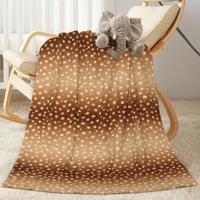 Deer Hide Spotted Print Blanket for Cabin and Outdoors