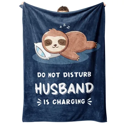 Sloth Husband Sleeping Blanket Do Not Disturb Design