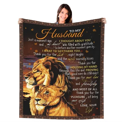 Husband Love Letter Lions Blanket: A Romantic Tribute to Your Partner