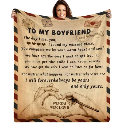 Love Letter Boyfriend Blanket: A Vintage Postcard Design for Him