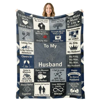 Romantic Messages Blanket: To My Husband throw blanket