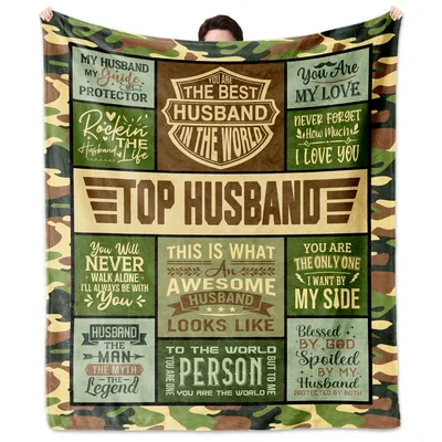 Husband Love Camo Blanket Celebrating the Best Husband in the World