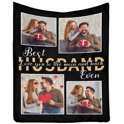 Husband Photo Collage Blanket: Best Husband Even with Romantic Photos
