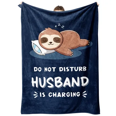 Do Not Disturb Husband Blanket: Charging Sloth Design
