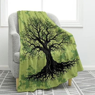 Tree of Life Blanket: Vintage Oak Tree Design for Nature Lovers