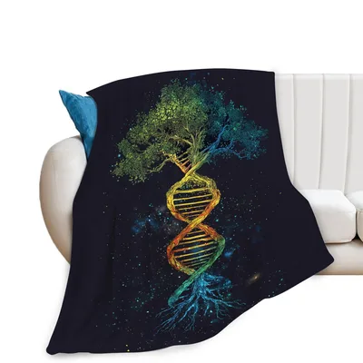 Tree of Life DNA Blanket: Cosmic Genetics Art for Science Lovers