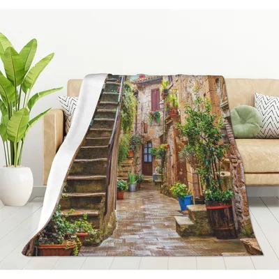 Italy Alley Photo Blanket: A Scenic Italian Street Scene