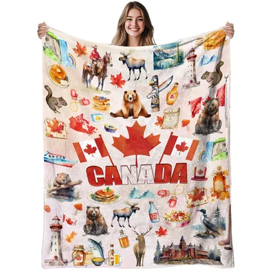 Canada Maple Leaf Travel Blanket