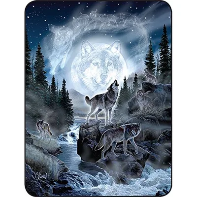 Wolves Howling Under Full Moon Blanket: Wild Night Scene