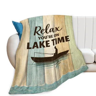 Relax Blanket: You're On Lake Time Fishing Design