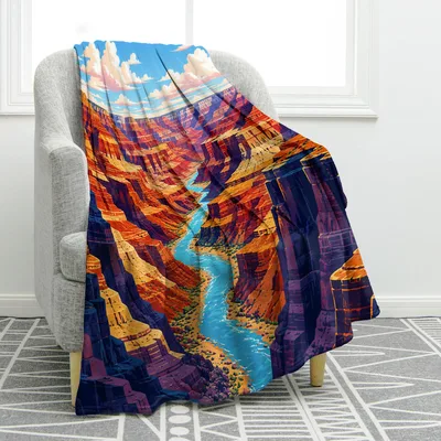 Grand Canyon Landscape Nature Blanket: Vibrant Canyon Print