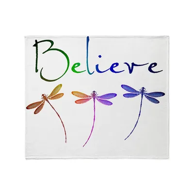 Believe with Colorful Dragonflies Blanket for Nature Lovers