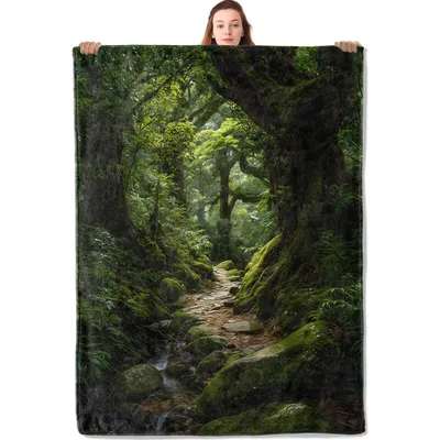 Mossy Forest Path Blanket: A Lush Green Trail Design for Nature Lovers