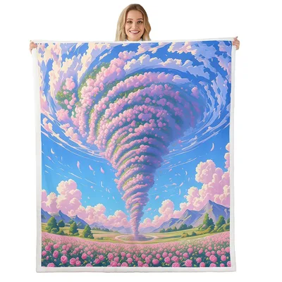 Pink Tornado Over Flower Blanket: A Whimsical Storm of Roses