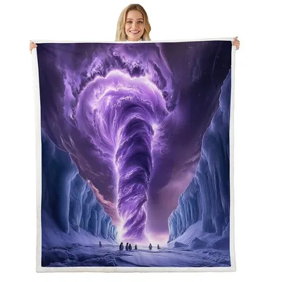 Purple Tornado Over Canyon Blanket: Epic Storm Art for Nature Lovers