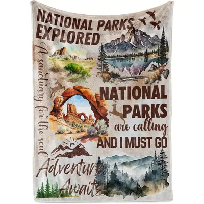 National Parks Are Calling Blanket: Watercolor Landscape