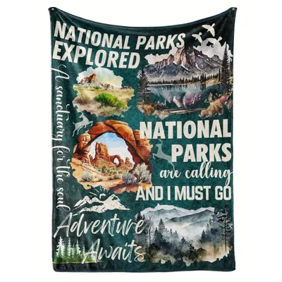 National Parks Are Calling and I Must Blanket: Nature Collage Design