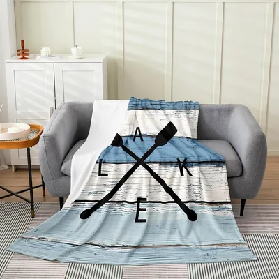 Lake Oars Crossed Design Blanket for Rowing Enthusiasts
