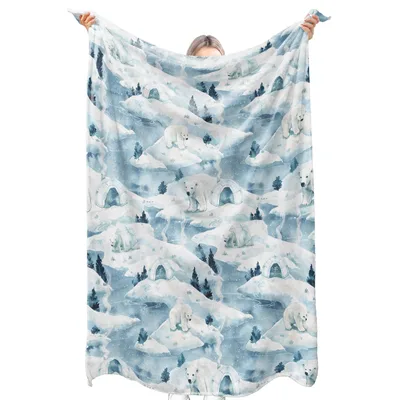 Arctic Igloo and Pine Blanket: Polar Bear Winter Scene