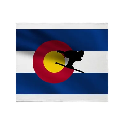Colorado Skiing Flag Design Blanket featuring the state flag colors