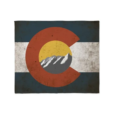 Colorado Mountains Flag Design Blanket