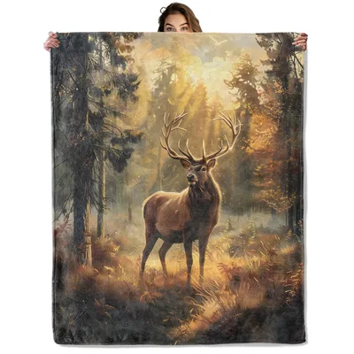 Majestic Deer in Forest Blanket No. 2 – Majestic Deer