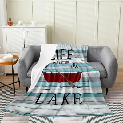 Life Is Better Blanket: Life Is Better At The Lake Design