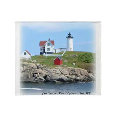 Nubble Lighthouse Photo Blanket: Cape Neddick Landmark Design