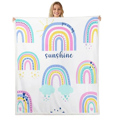 Pastel Rainbows Sunshine Blanket: You Are My Sunshine Rainbow Design