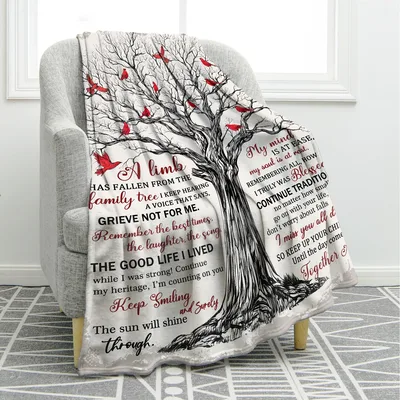Memorial Tree Blanket: Comforting Cardinal Design for Grief