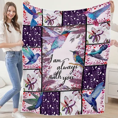Hummingbird Memorial Blanket: I Am Always With You Sympathy Design