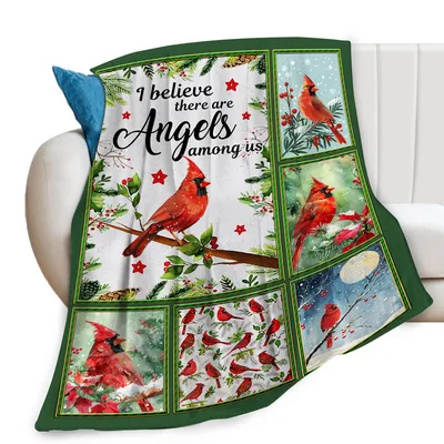 Cardinal Birds Memorial Blanket: Angels Among Us Design