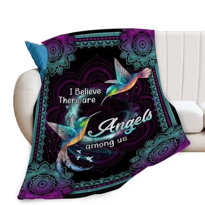 Hummingbird Angels Inspirational Blanket