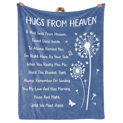 Memorial Poem Dandelion Blanket: Hugs From Heaven Sympathy Gift