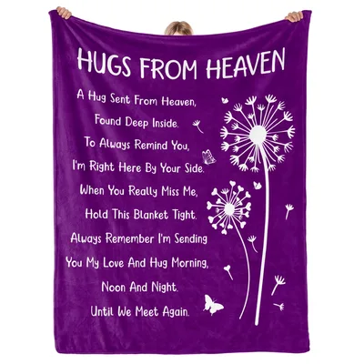 Hugs from Heaven Memorial Blanket Dandelion Sympathy Design