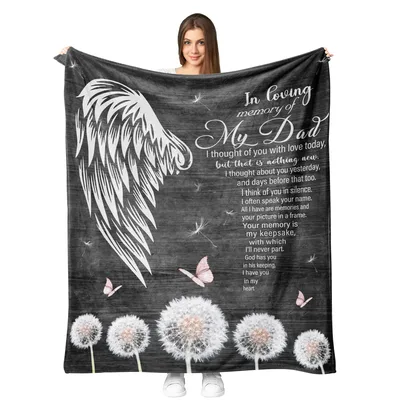 Memorial Dad Sympathy Blanket: In Loving Memory of My Dad