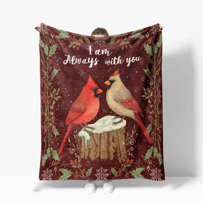 Cardinal Pair on Snowy Blanket: I am Always with you Design