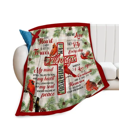 Cardinal Cross Memorial Blanket featuring a red cross