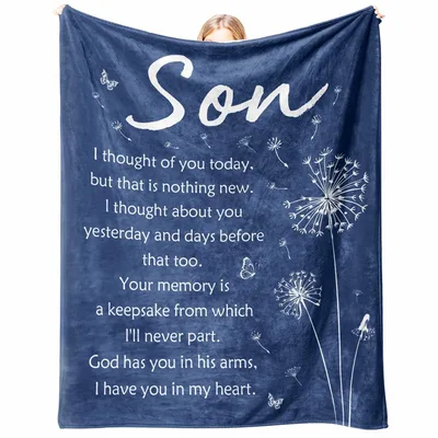 Memorial Son Sympathy Blanket Remembering a Lost Child with Dandelions