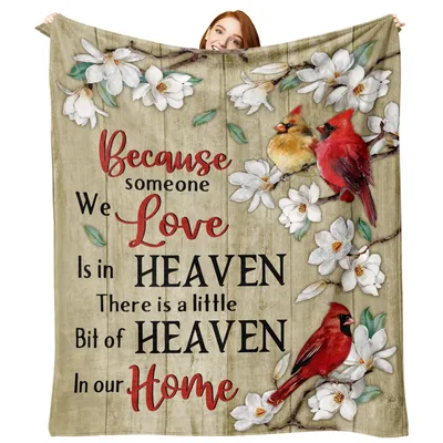 Because Someone We Love Blanket: Cardinal and Magnolia Sympathy Design