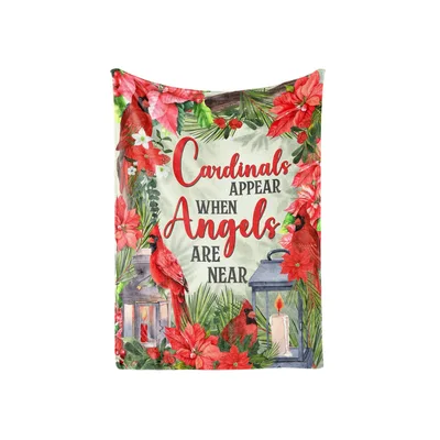 Red Cardinals & Poinsettia Blanket