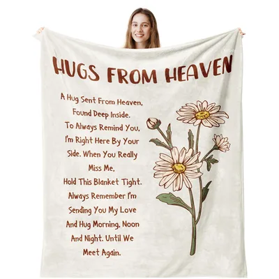 Memorial Sympathy Daisies Blanket Hugs from Heaven Comfort