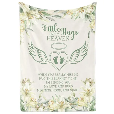 Pregnancy Loss Memorial Blanket: Little Hugs From Heaven Design