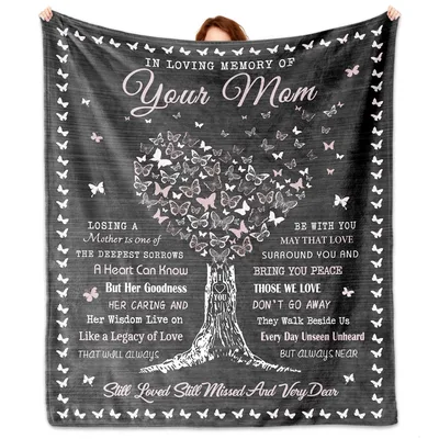 Memorial Mom Butterfly Tree Blanket: In Loving Memory of Your Mom