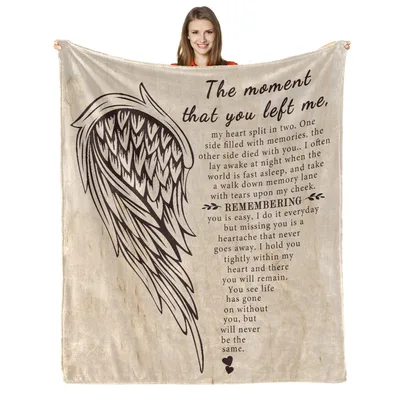 Memorial Angel Wing Poem Blanket: A Tribute to Lost Love
