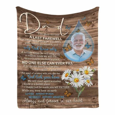 Memorial Dad Photo Blanket: A Tribute to a Father Lost