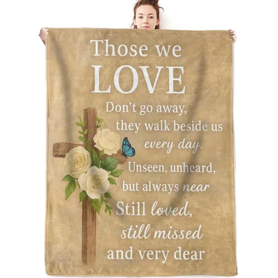 Memorial Cross Roses Butterfly Blanket: A Tribute to Loved Ones