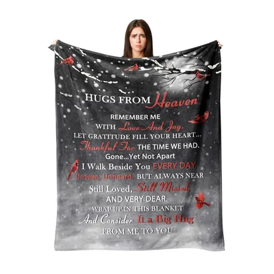 Memorial Cardinal Birds Sympathy Blanket Hugs From Heaven Design