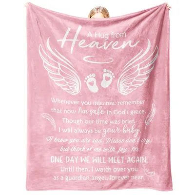 A Hug from Heaven Angel Blanket: Wings and Footprints Memorial Design